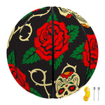 Rose Flower Sugar Skull Pattern Print Basketball