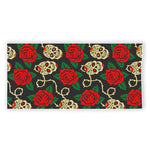 Rose Flower Sugar Skull Pattern Print Beach Towel