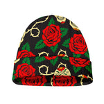 Rose Flower Sugar Skull Pattern Print Beanie