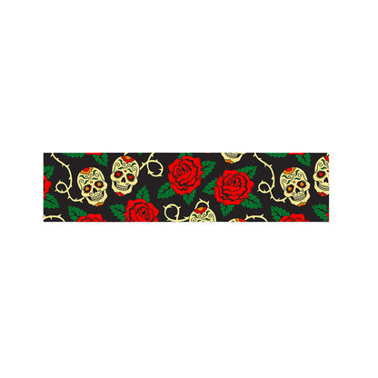 Rose Flower Sugar Skull Pattern Print Bed Runner