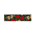 Rose Flower Sugar Skull Pattern Print Bed Runner
