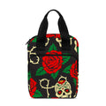 Rose Flower Sugar Skull Pattern Print Bible Tote Bag
