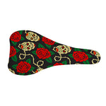 Rose Flower Sugar Skull Pattern Print Bicycle Seat Cover