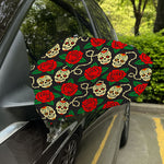 Rose Flower Sugar Skull Pattern Print Car Side Mirror Covers