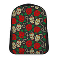 Rose Flower Sugar Skull Pattern Print Casual Backpack