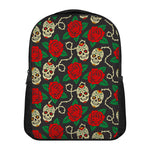 Rose Flower Sugar Skull Pattern Print Casual Backpack