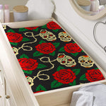 Rose Flower Sugar Skull Pattern Print Changing Pad Cover