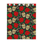 Rose Flower Sugar Skull Pattern Print Curtain