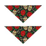 Rose Flower Sugar Skull Pattern Print Dog Bandana