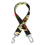 Rose Flower Sugar Skull Pattern Print Dog Seat Belt