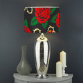 Rose Flower Sugar Skull Pattern Print Drum Lamp Shade