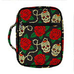 Rose Flower Sugar Skull Pattern Print Front Pocket Bible Bag