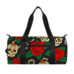 Rose Flower Sugar Skull Pattern Print Gym Bag