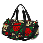 Rose Flower Sugar Skull Pattern Print Gym Bag