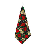 Rose Flower Sugar Skull Pattern Print Hand Towel
