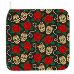 Rose Flower Sugar Skull Pattern Print Hand Towel