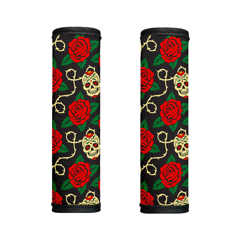 Rose Flower Sugar Skull Pattern Print Handle Covers