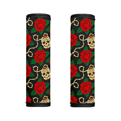 Rose Flower Sugar Skull Pattern Print Handle Covers