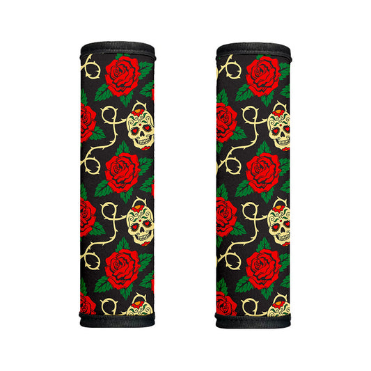 Rose Flower Sugar Skull Pattern Print Handle Covers