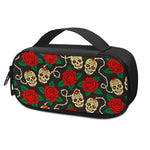 Rose Flower Sugar Skull Pattern Print Insulin Cooler Travel Case