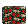 Rose Flower Sugar Skull Pattern Print Laptop Sleeve