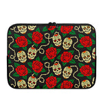 Rose Flower Sugar Skull Pattern Print Laptop Sleeve