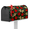 Rose Flower Sugar Skull Pattern Print Mailbox Cover