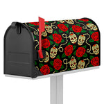 Rose Flower Sugar Skull Pattern Print Mailbox Cover