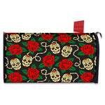 Rose Flower Sugar Skull Pattern Print Mailbox Cover