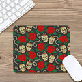 Rose Flower Sugar Skull Pattern Print Mouse Pad