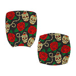 Rose Flower Sugar Skull Pattern Print Office Chair Cover
