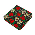 Rose Flower Sugar Skull Pattern Print Outdoor Seat Cushion Cover