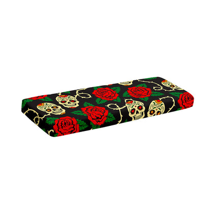 Rose Flower Sugar Skull Pattern Print Piano Keyboard Cover