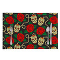 Rose Flower Sugar Skull Pattern Print Placemat