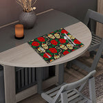 Rose Flower Sugar Skull Pattern Print Placemat
