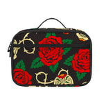 Rose Flower Sugar Skull Pattern Print Portable Lunch Bag