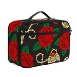 Rose Flower Sugar Skull Pattern Print Portable Lunch Bag