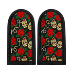 Rose Flower Sugar Skull Pattern Print Skillet Handle Cover
