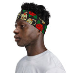 Rose Flower Sugar Skull Pattern Print Sports Headband