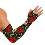 Rose Flower Sugar Skull Pattern Print Sun Protection Arm Sleeves