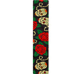 Rose Flower Sugar Skull Pattern Print Table Runner