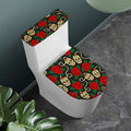 Rose Flower Sugar Skull Pattern Print Toilet Lid And Tank Cover Set