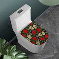 Rose Flower Sugar Skull Pattern Print Toilet Lid Cover