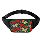 Rose Flower Sugar Skull Pattern Print Waist Bag