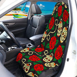 Rose Flower Sugar Skull Pattern Print Waterproof Car Seat Cover