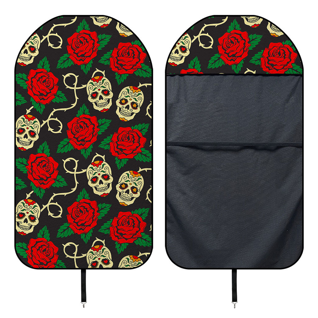 Rose Flower Sugar Skull Pattern Print Waterproof Car Seat Cover