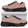 Rose Gold (NOT Real) Glitter Print Black Chunky Shoes