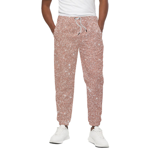 Rose Gold Glitter Artwork Print (NOT Real Glitter) Cotton Pants