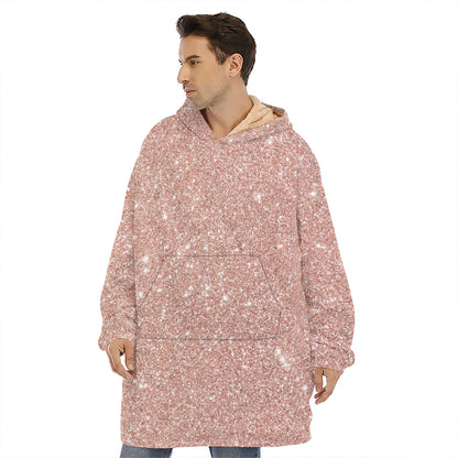 Rose Gold Glitter Artwork Print (NOT Real Glitter) Hoodie Blanket