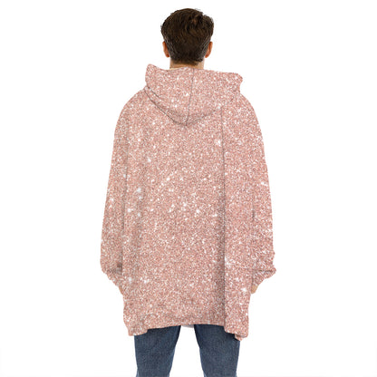 Rose Gold Glitter Artwork Print (NOT Real Glitter) Hoodie Blanket